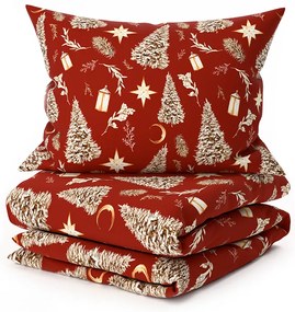 Lenjerie de pat din microfibra GOLD CHRISTMAS rosu Dimensiune lenjerie de pat: 70 x 90 cm | 140 x 220 cm