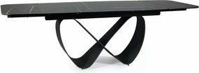Masa extensibila INFINITY CERAMIC, negru, sticla securizata/ceramica,