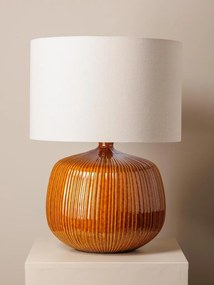 Lampa de masa, din ceramica cu abajur din in, D50cm, Estria