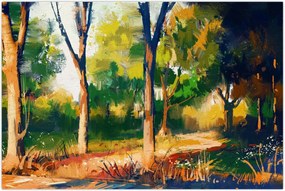 Tablou - Pădure de vară însorită, pictură (90x60 cm)