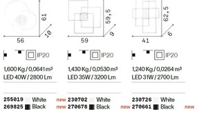 Lustra LED aplicata design geometric FRAME PL RETTANGOLO nergru