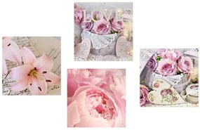 Set tablouri coșuri vintage cu flori