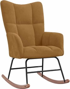 vidaXL Scaun balansoar, maro, catifea