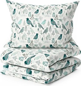 Lenjerie din bumbac LEAFBIRD POLY alb-verde Dimensiune lenjerie de pat: 70 x 90 cm | 140 x 220 cm