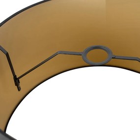 Abajur din bumbac negru 45/50/28 cu interior auriu