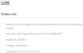 Lustra cu 6 pendule LED design modern LUNE