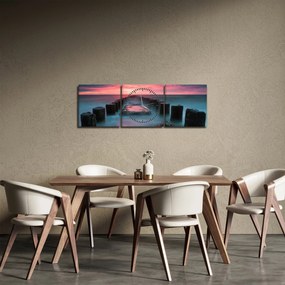 Tablou - Pietre în mare (cu ceas) (90x30 cm)