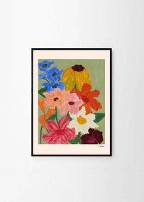 Poster 50x70 cm Flowers on Sage Green – Carla Llanos – The Poster Club