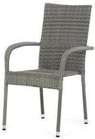 Autronic Scaun de gradina, metal, polyrattan, gri, AZ C-S2114 GREY