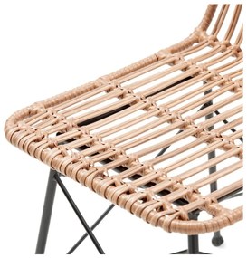 Set 4 scaune din ratan Gabriela și masă neagră Strong - Bonami Essentials