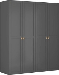 Dressing FLEX, gri grafit, PAL, cu 4 usi, 200x66x240 cm