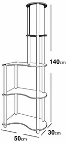Lampadar cu rafturi 1xE27/40W/230V 140 cm negru/maro
