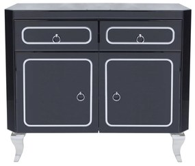 Comoda Marina negru/silver – H78 cm