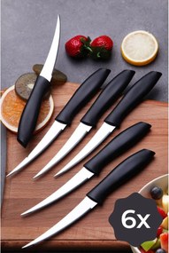 Set 6 cutite MAGIC, negru/crom, otel, 26 cm