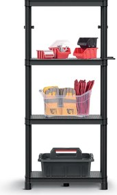 Prosperplast Raft pentru atelier STACKARO SOLID SMALL, 58x28x131,5cm, negru