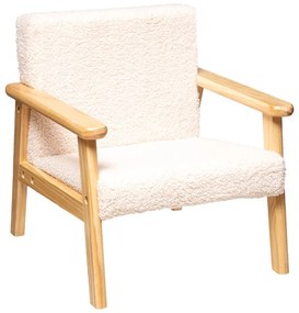 Fotoliu pentru copii Basile, Pako World, Textil, Alb, 43x43x46 cm