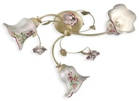 Lustra aplicata cu flori ceramice in stilul clasic Florentin PISA 3L