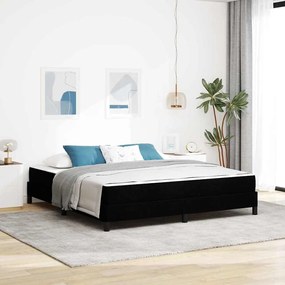 vidaXL Pat cu arcuri Altele Negru 180 x 200 cm țesătură