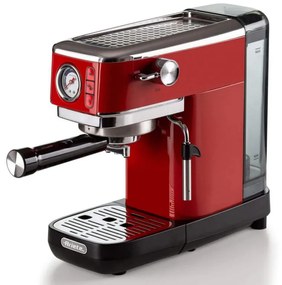 Espressor manual Ariete ESPRESSO SLIM MODERNA 1381/33, 1300W, 15 bar, 1.1 L, Cafea macinata si doze ESE, Rosu