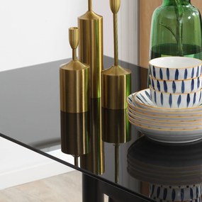 HOMCOM Set 5 piese set sufragerie masă cu 4 scaune, design modern, masă din sticlă, Negru | Aosom Romania