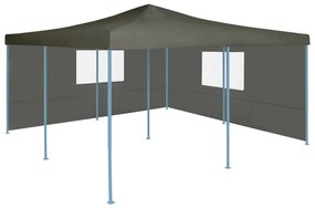vidaXL Pavilion pliabil cu 2 pereți laterali, antracit, 5 x 5 m