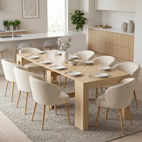 HOMCOM Masă de Dining Compactă pentru Bucătărie Economisește Spațiu, 240 x 90 x 78 cm, Lemn Deschis | Aosom Romania