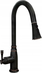 Baterie bucatarie cu dus extractibil Rea Deco negru mat