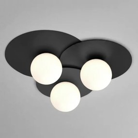 Plafonieră FLAT 3xE27/15W/230V 55x60 cm neagră