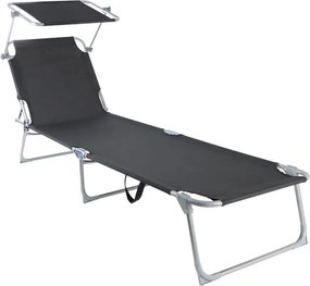 Set 2 șezlonguri relaxante cu copertină reglabilă SEBASTIAN