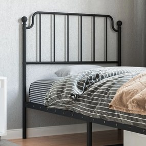 373915 vidaXL Tăblie de pat metalică, negru, 90 cm