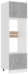 vidaXL Dulap de cuptor microunde gri beton 60x57x207 cm lemn prelucrat