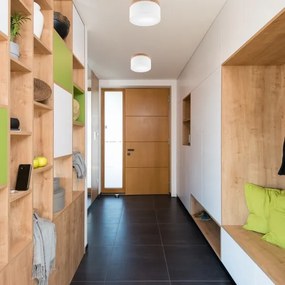 Plafonieră BELLADONNA 1xE27/15W/230V d. 30 cm alb/stejar Brilagi