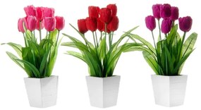 Set 3 flori artificiale în ghiveci Casa Selección Tulip