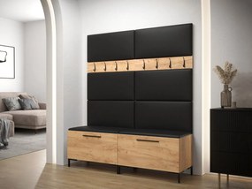 Set mobilier hol Frisala II (stejar craft) (piele ecologică Soft 011 (Negru)). 1060437