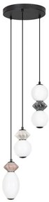 Lustra LED suspendata decorativa ceramica mocha, gri, alb, PALLINA 3L