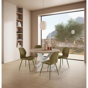Scaune de dining verzi 4 buc. tapițate Ansu – Marckeric