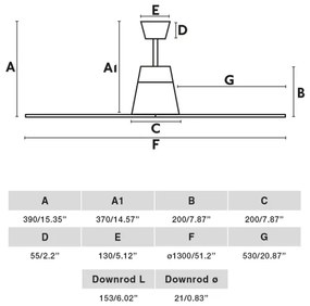 Ventilator de tavan FARO 34106 TYPHOON M maro d. 130 cm IP44 + telecomandă