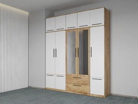 Set mobila dormitor complet Alb/Stejar Levi C27