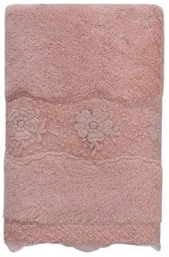 Prosop STELLA cu dantela 50x100cm Roz Trandafir / Pink Rose