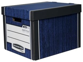 Container de dosar Fellowes Bankers Box Woodgrain 2 buc/pachet, albastru
