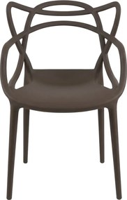 Set 4 piese scaune din plastic KATO, maro