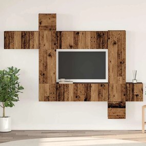vidaXL Set comodă TV 10 pcs Lemn vechi 30.5 x 30 x 90 cm Lemn compozit