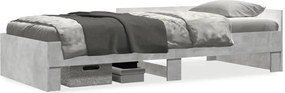 vidaXL Cadru de pat, gri beton, 90x190 cm, lemn prelucrat