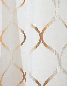 Perdea modernă cu ochiuri şi model auriu 140 x 250 cm