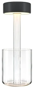 Lampa portabila cu baterii cu baza in forma de vaza AI design negru/ transparent