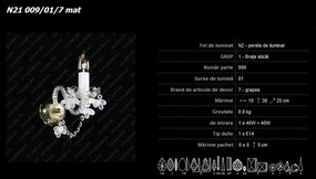 Aplica de perete cristal Bohemia N21 009/01/7 mat
