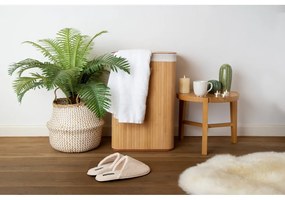Coș de rufe în culoare naturală din bambus 78 l Bamboo – Compactor
