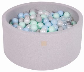 Meowbaby – Piscina rotunda 90×40 cm cu 300 mingi pentru copii – Light Grey
