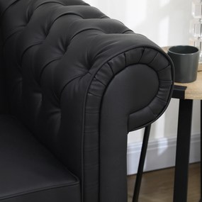 HOMCOM Canapea 2 Locuri Confortabilă, Piele Sintetică, 160x84x80 cm | Aosom Romania