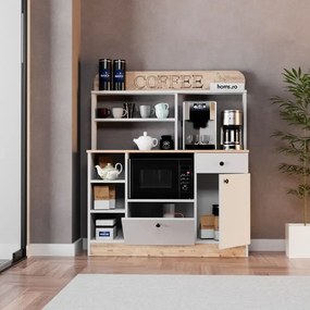 Set mobilier bucatarie Loura, alb si nuc